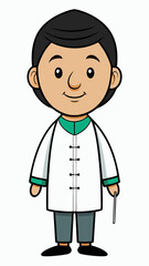 Fototapeta premium Acupuncturist smiling while holding an acupuncture needle 