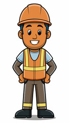 Obraz premium Smiling road worker in safety gear standing confidently 