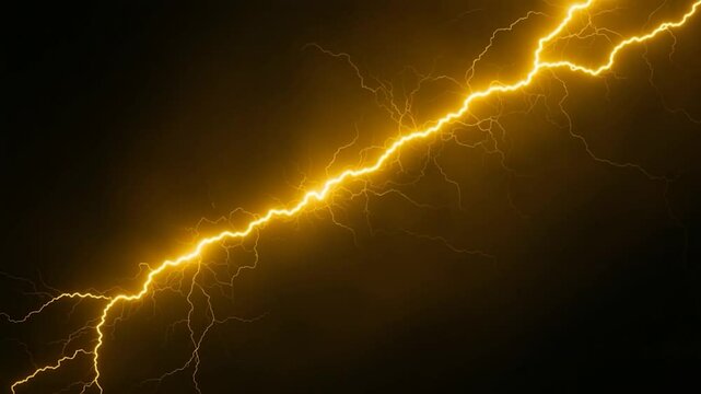 Dynamic lightning strike against dark background