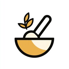 Flour Mixing Icon,  Simple Food Symbol for Recipes and Cooking,  Use for websites, apps or digital marketing