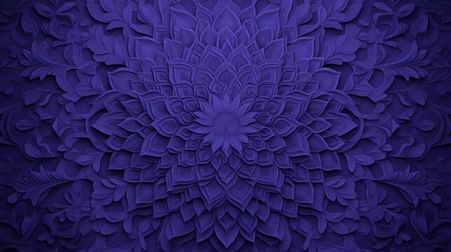 Deep purple layered floral mandala design intricate 3 d vector art