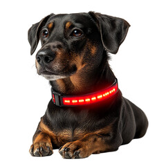 Obraz premium Pet Safe Flea Collar with Reflective Strips on Dog Isolated on Transparent Background