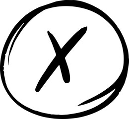 Obraz premium Hand Drawn Cross False No Mark circle frame crosses