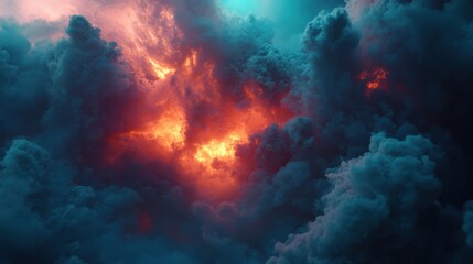 Fototapeta premium dramatic smoke overlay featuring thick plumes of vapor illuminated by a hidden light source