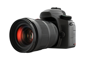 Professional film camera on a transparent background