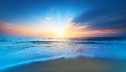 vibrant sunrise seascape abstract coastal wallpaper with blue sky and sea