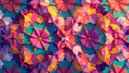 Naklejka premium Abstract geometric shapes forming a seamless repeat pattern for social media backgrounds , art, shapes, surface