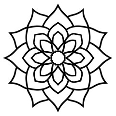 Geometric Mandala Line Drawing
