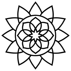 Geometric Mandala Line Drawing