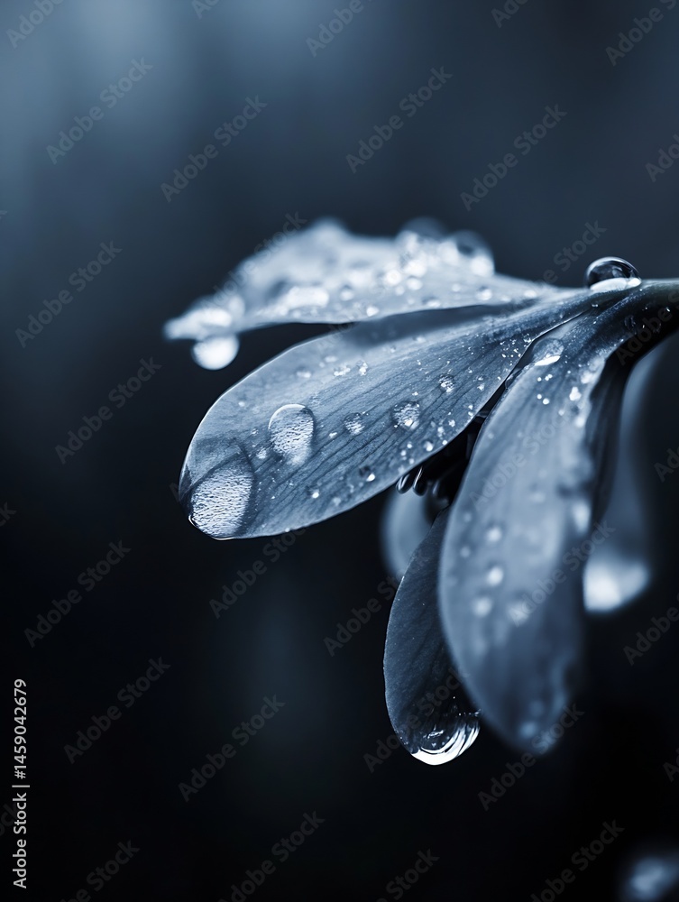 Aufkleber close-up of a dewy crocus petal, showcasing water droplets clinging to its delicate surface. the coo