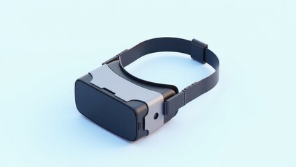 Obraz premium Vr Trackers. Visor glasses openxr Vive tracker AR smell Varjo prescription lenses Ocushield Dispelix Virtual reality headset black gray modern technology device on light blue background for gaming si