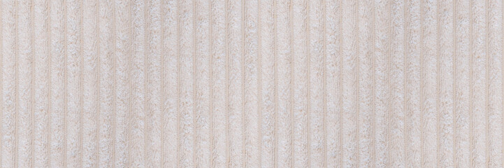 Modern beige sofa couch textile background banner panorama long - Ribbed corduroy fabric texture, seamless pattern with longitudinal ribs