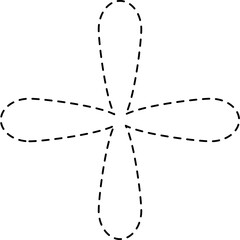 Star icon dashed line. Geometric element