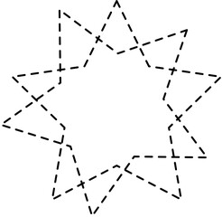 Star icon dashed line. Geometric element