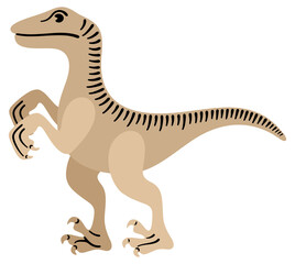 Velociraptor, dinosaur, raptor, reptile. Animal, nature, prehistoric, extinct and fossil, illustration