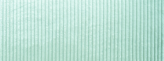Modern turquoise aquamarine cord sofa couch textile background banner panorama long - Ribbed corduroy fabric texture, seamless pattern