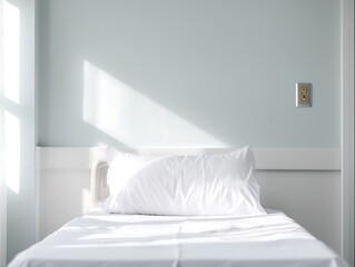 Empty Hospital Bed in a Room with Soft Sunlight