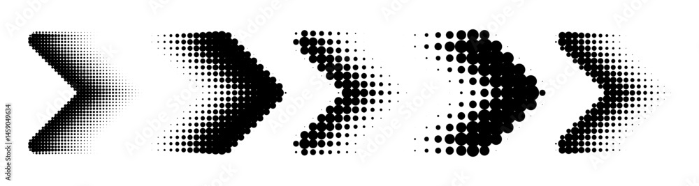 Aufkleber vector dotted gradient arrows. vector isolated elements