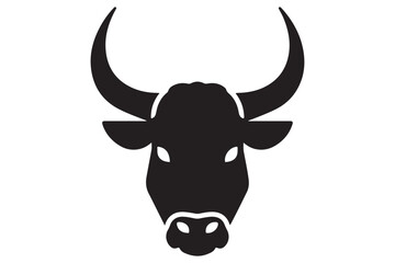 Minimal bull head design for farming and livestock branding