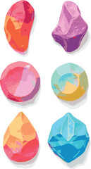 Create a Collection of minimalistic bizarre abstract geometric shapes and forms with different textures in contemporary style, Hand drawn colorful primitive, Vector doodle objects and graphic elements