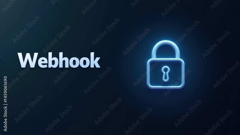 Poster webhook. secure webhook released. product ad banner copy text. secure word hook is revealed with loc