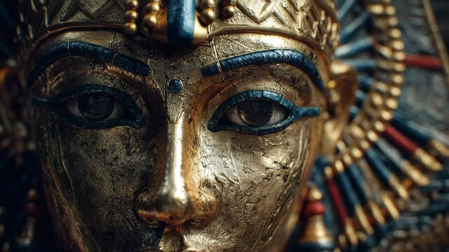 4K Close-Up of Ancient Egyptian Pharaoh's Sarcophagus | Ornate Burial Coffin with Hieroglyphics | Archaeological Artifact