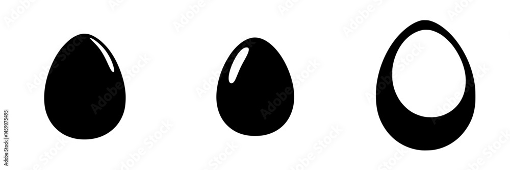 Aufkleber unique black icons representing egg shapes suitable for various digital applications or design conce