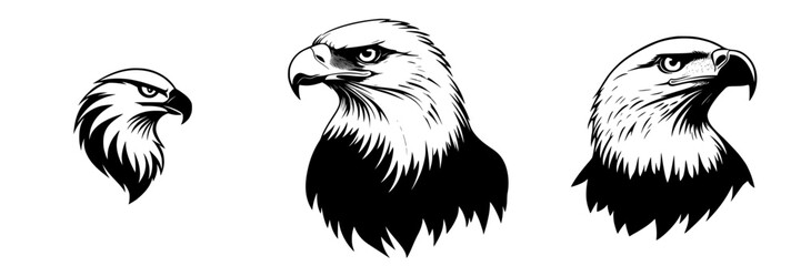 Simple black icon of eagle heads representing strength, power, and freedom in a minimalist design format