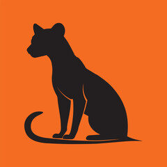 Fossa silhouette. Madagascar wildlife fossa. top hunter, lemur hunter Lemur. Vector illustration for  commercial use 