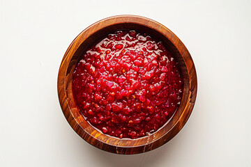 Homemade Red Beet Relish in Wooden Bowl