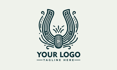 Ornate Metallic Horseshoe with Decorative Swirls and Studs Symbolizing Luck and Tradition. Decorative Object Concept