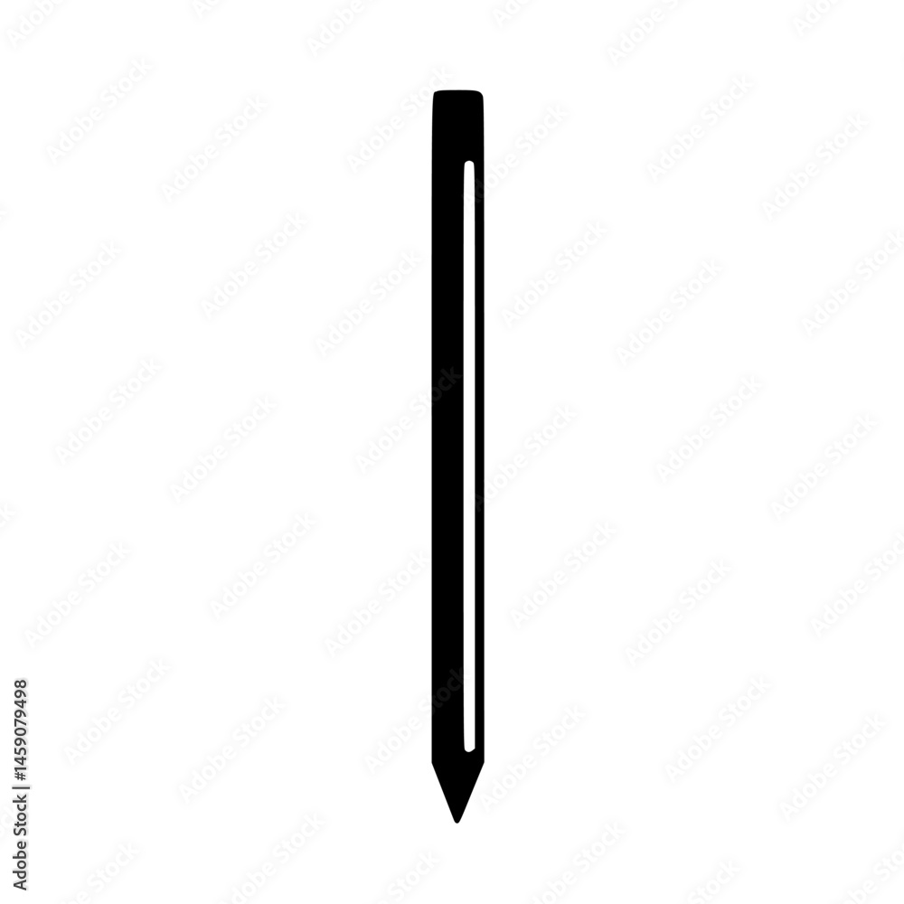 Poster minimalist flat black icon representing a simple pen design showcasing elegance and functionality fo