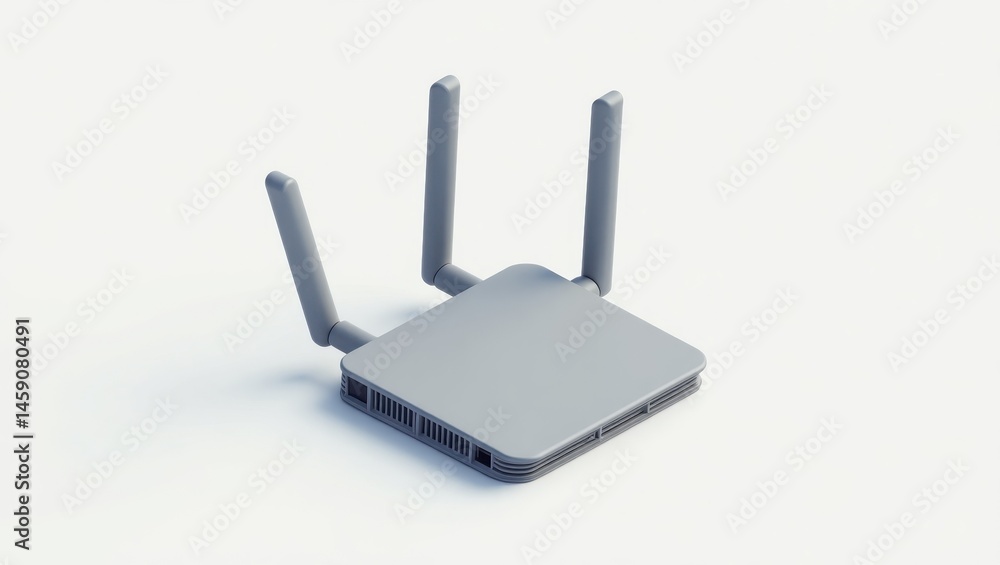 Poster wifi 7 router. wireless router icon. isolated 2d isometric illustration. modern wifi router stands a