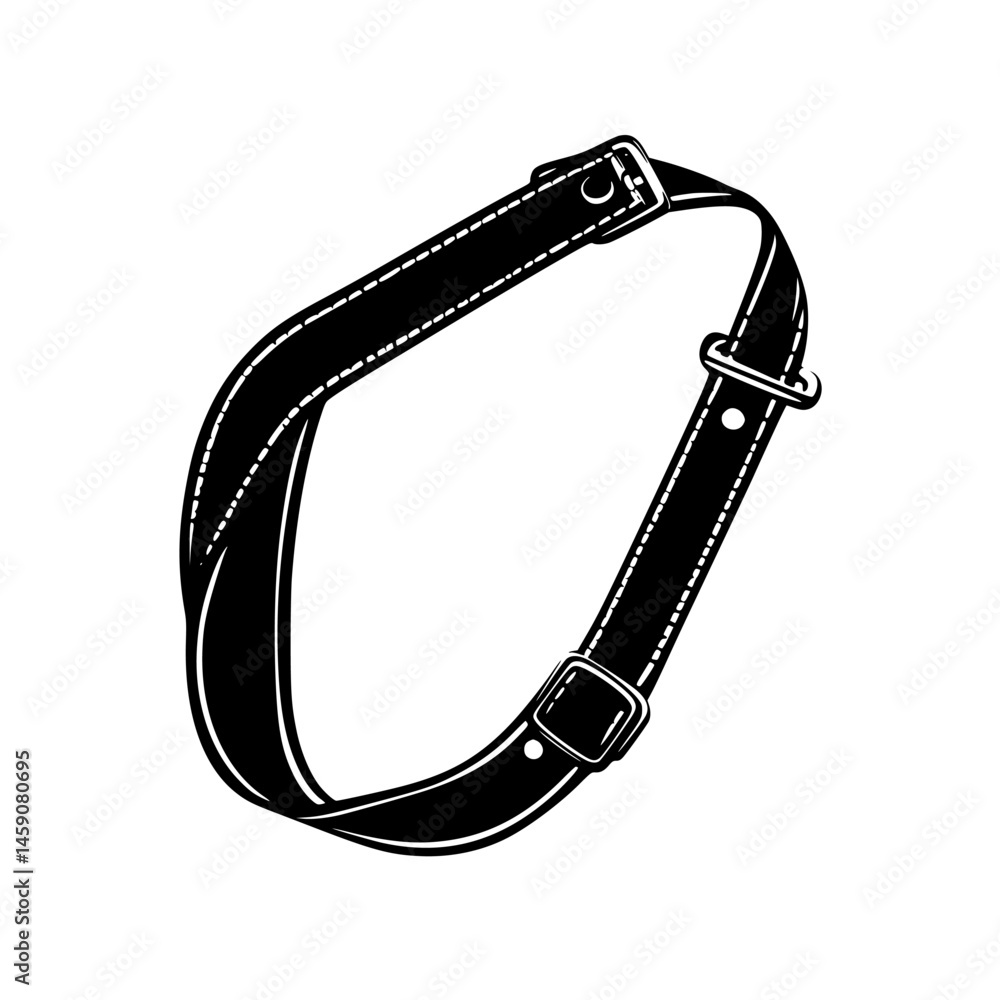Aufkleber black flat icon of a belt showcasing a simple and minimalist design for various applications and use