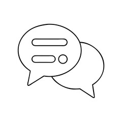 Fototapeta premium Chat Icons in Thin Line Style Depicting Communication Symbols 