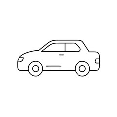 Fototapeta premium Outline of a Car in Simple Line Art Design, contour icon, thin line 