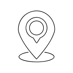 Location pin icon in thin line style design  