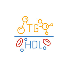 Non-HDL-C blood test icon, pictogram. Outline vector illustration