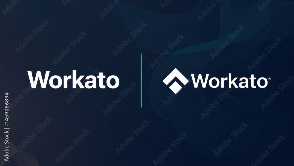 Poster workato. automation platform. product ad banner copy text. modern platforms automation tools promise