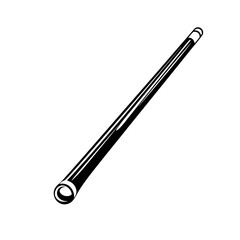 Straight black rod icon representing various applications in design and engineering