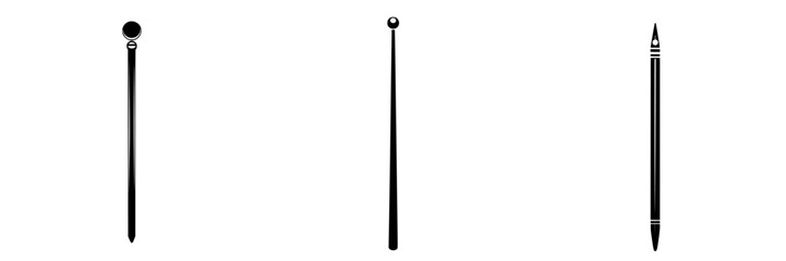Flat black icons representing various types of styluses or drawing tools used for digital or traditional art applications
