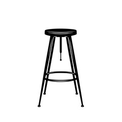 Stylish black bar stool icon with adjustable height for modern interior design projects