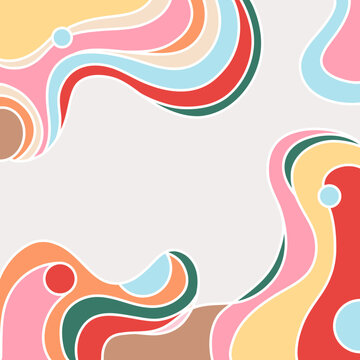 Colorful Abstract Flowing Shapes Background	

