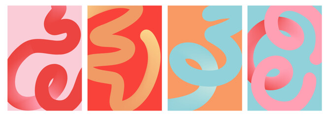 Fun Swirl Wave Art Templates for Branding and Ads