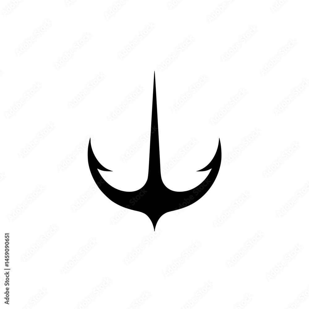 Poster stylized flat black icon featuring a sharp, abstract design symbolizing strength and precision for d
