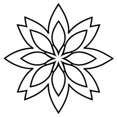 Minimalist Canna Flower Mandala Outline
