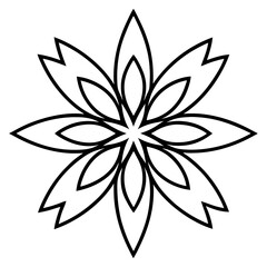 Minimalist Canna Flower Mandala Outline