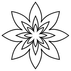 Minimalist Canna Flower Mandala Outline