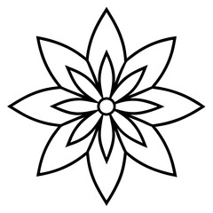 Minimalist Canna Flower Mandala Outline