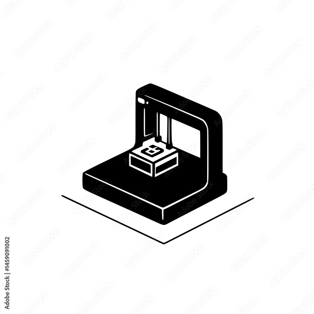 Poster 3d printer performing detailed layer-by-layer printing process in a clean environment